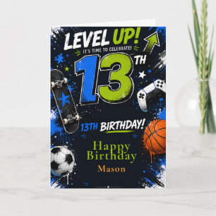 Level Up Gaming Sports Birthday Card