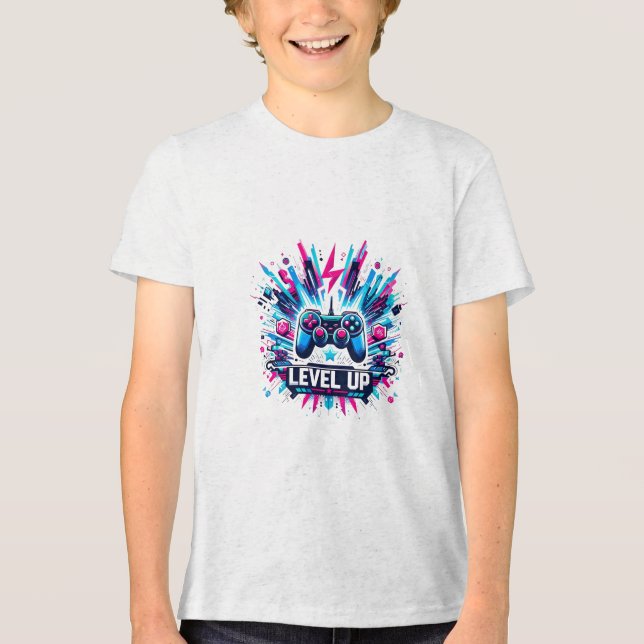 Level Up! Gaming T-Shirt Tri-Blend Shirt (Front)