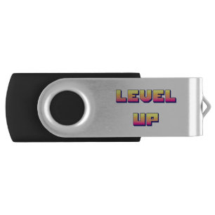 Level up kawaii pastel gradient flash drive