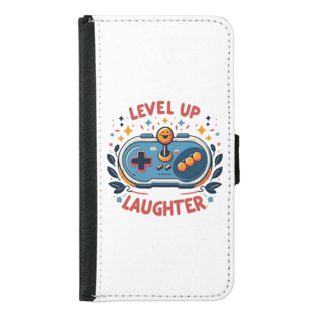 level up laughter samsung galaxy wallet case (Front)