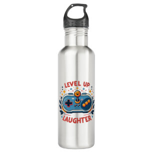 level up laughter stainless steel water bottle