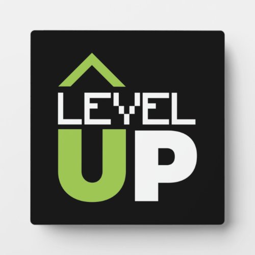 Level Up Motivational Video Game Gamer Gaming Plaque