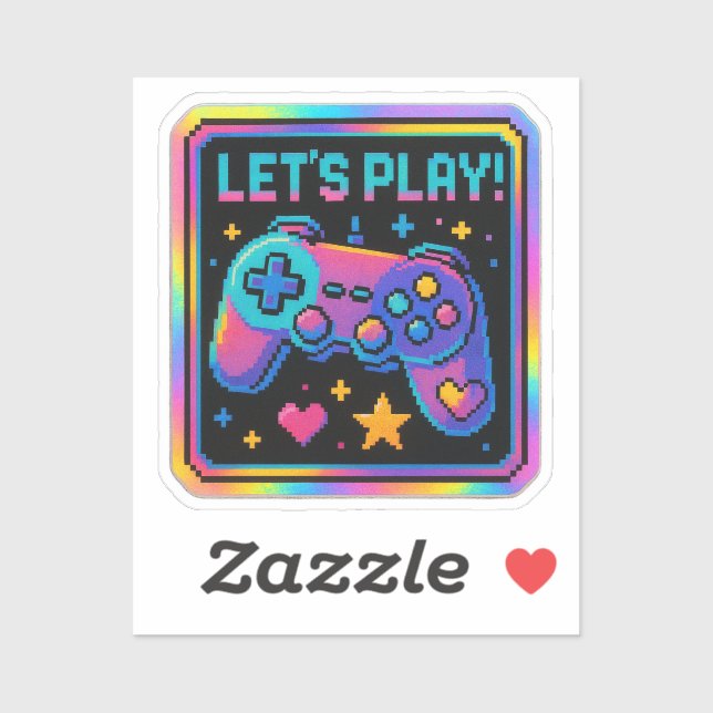 LEVEL UP Pixel Art Gamer Badge Sticker (Sheet)