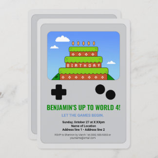 Level Up! Printable Video Game Party Invites