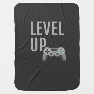 Level Up Retro Joystick Gamer Art Baby Blanket