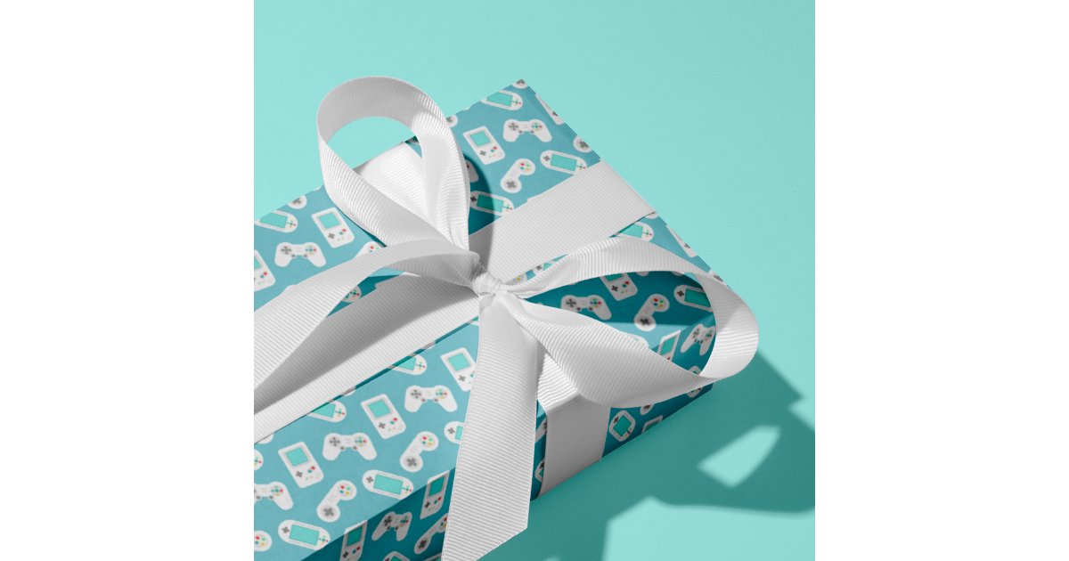 Level Up | Retro Video Game Pattern Wrapping Paper | Zazzle