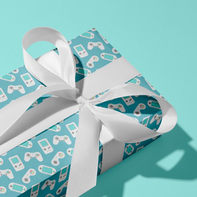 Level Up | Retro Video Game Pattern Wrapping Paper (Creator Uploaded)