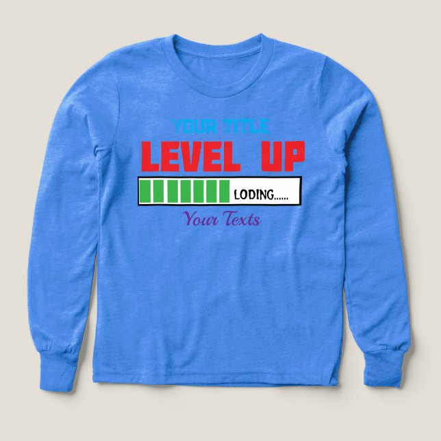 Level Up text with green loading progress Tri-Blend Shirts (Design Front)