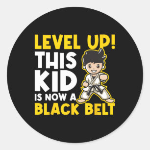 Level Up This Kid Is Now A Black Belt - Karate Mar Classic Round Sticker
