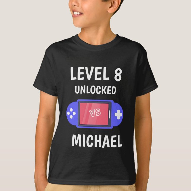 Level Up Video Game Controller Birthday Kids T-Shirt (Front)