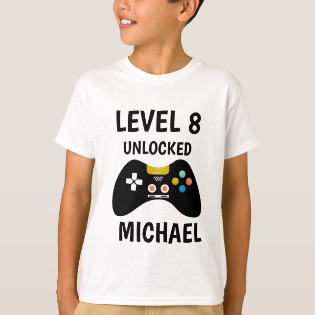  Level Up Video Game Controller Birthday Kids T-Shirt (Front)