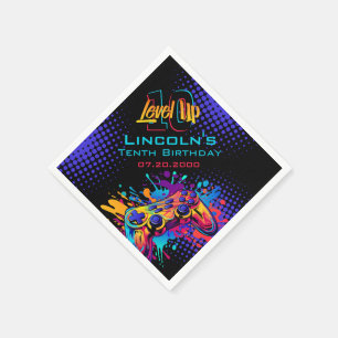 Level Up Video Game Controller Birthday Napkins