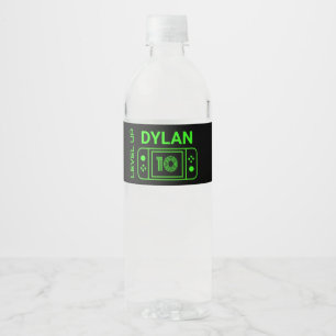 Level Up Video Game Controller Water Bottle Label