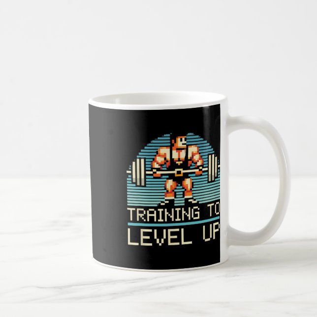 Level Up Video Game Gamer Gym Workout Gaming Fitne Coffee Mug (Right)