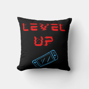 Level up video game throw pillow