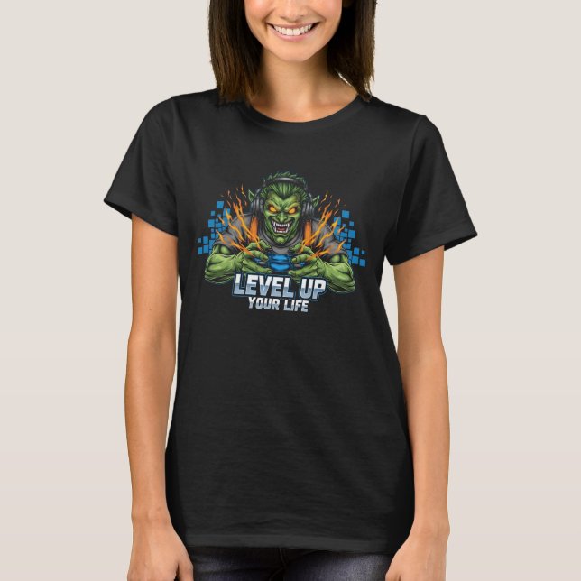 Level Up Your Life Goblin Gamer T-Shirt | Intense  (Front)