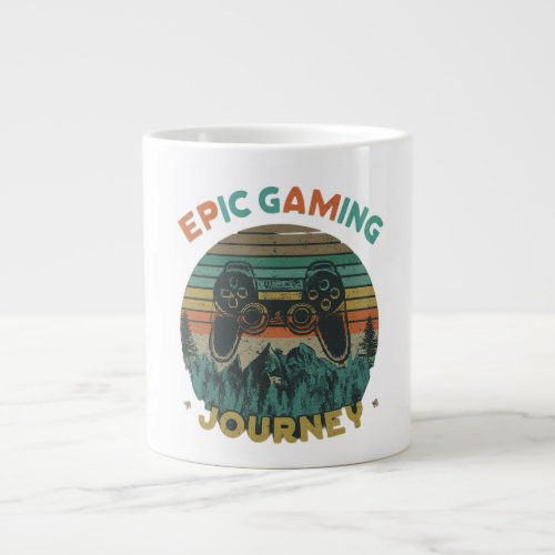 Level Up Your Look The Epic Gaming Journey Tee Giant Coffee Mug
