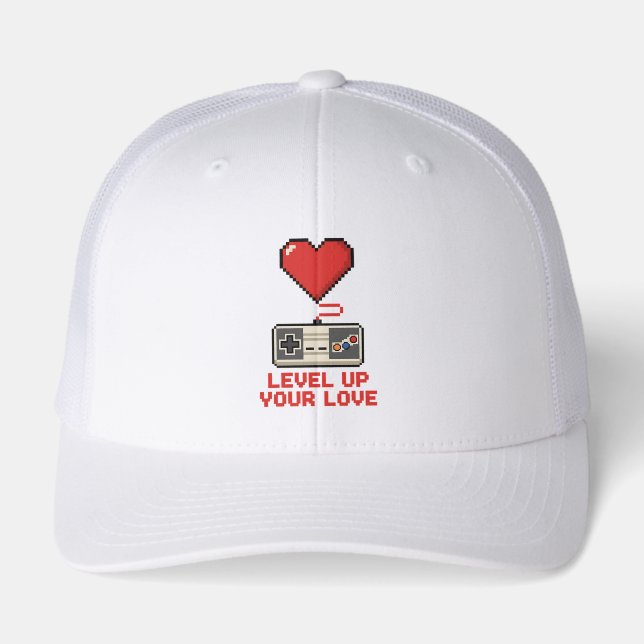 Level Up Your Love, Retro Pixel Gaming Design (Front)