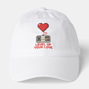 Level Up Your Love, Retro Pixel Gaming Design Hat