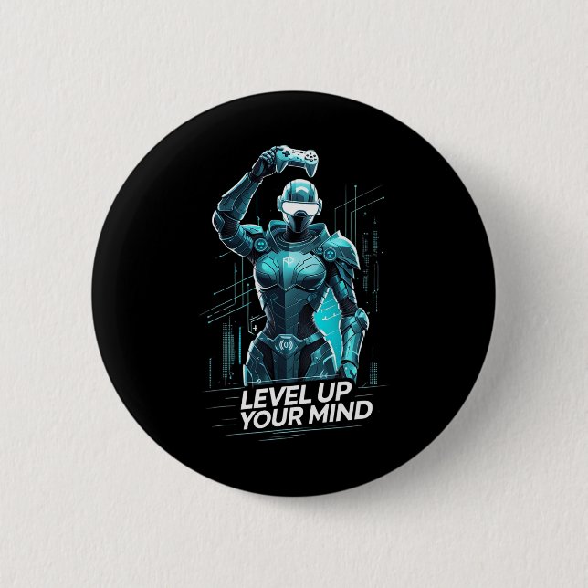 Level Up Your Mind Ai Gamer  Button (Front)