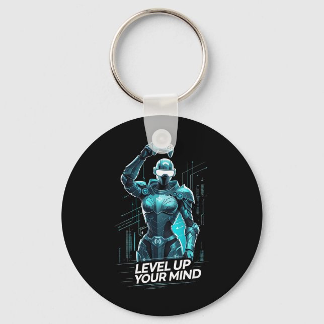 Level Up Your Mind Ai Gamer  Keychain (Front)