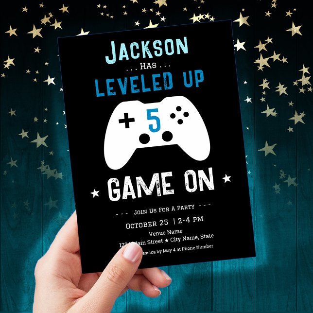 LEVELED Up 5th Birthday Invitation (Creator Uploaded)