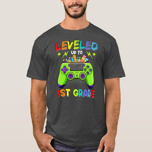 Leveled Up To 1st Grade Game Lover Back To School T_Shirt