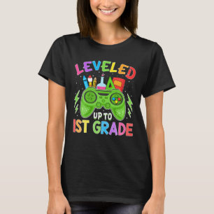 Leveled Up To 1st Grade Gamer Back To School First T-Shirt