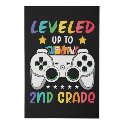 Leveled Up To 2nd Grade Back to School Video Gamer Faux Canvas Print