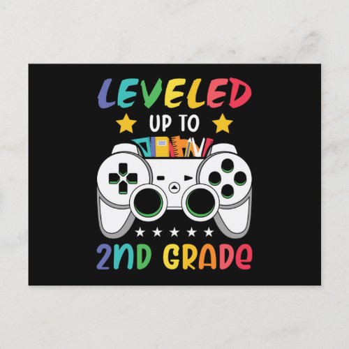 Leveled Up To 2nd Grade Back to School Video Gamer Postcard