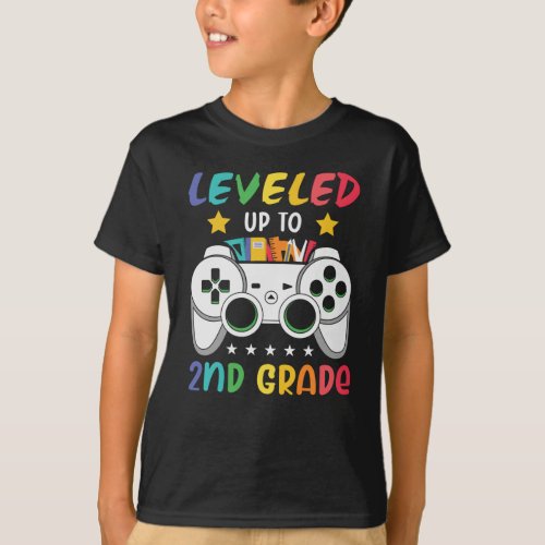 Leveled Up To 2nd Grade Back to School Video Gamer T_Shirt