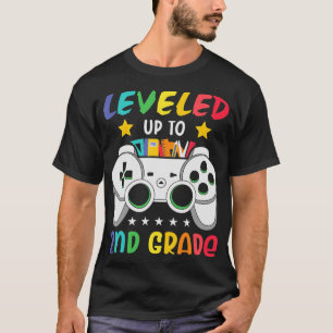 Leveled Up To 2nd Grade Boy Second Grade Crew Back T-Shirt