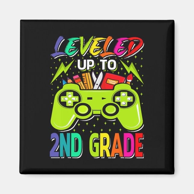 Leveled Up To 2nd Grade Gamer Back To School First Magnet (Front)