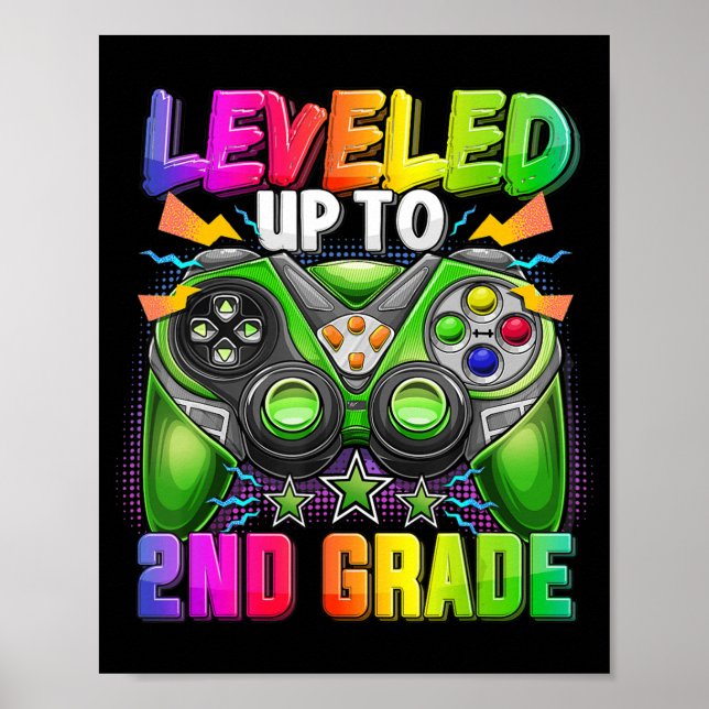 Leveled Up To 2nd Grade Gamer Back To School First Poster (Front)