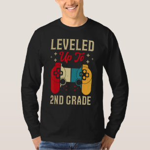 Leveled Up To 2nd Grade Gamer Back To School First T-Shirt