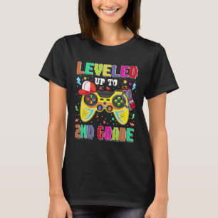 Leveled Up To 2nd Grade Gamer First Day Boys Back T-Shirt
