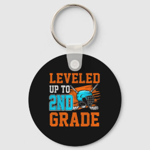 Leveled Up To 2nd Grade Hockey Kids Ck To School F Keychain