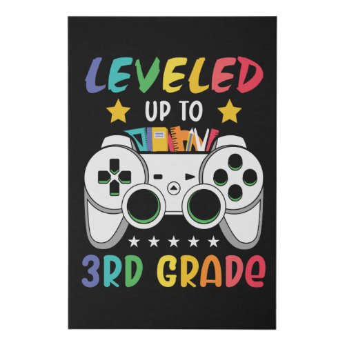 Leveled Up To 3rd Grade Back to School Video Gamer Faux Canvas Print