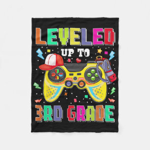 Leveled Up To 3rd Grade Gamer First Day Boys Ck To Fleece Blanket