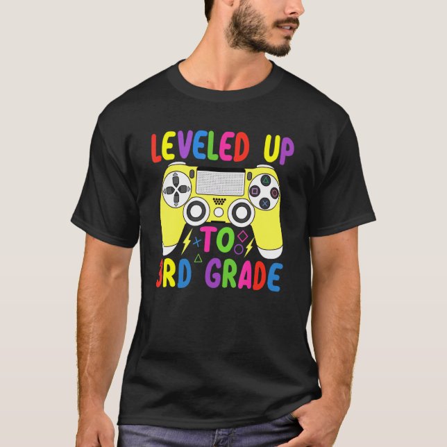 Leveled Up To 3rd Grade Video Game Controller Thir T-Shirt (Front)