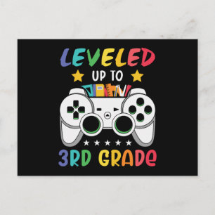 Leveled Up To 3rd Grade Video Game School Gift Postcard