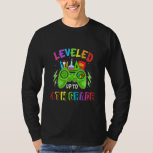 Leveled Up To 4th Grade Gamer Back To School First T-Shirt