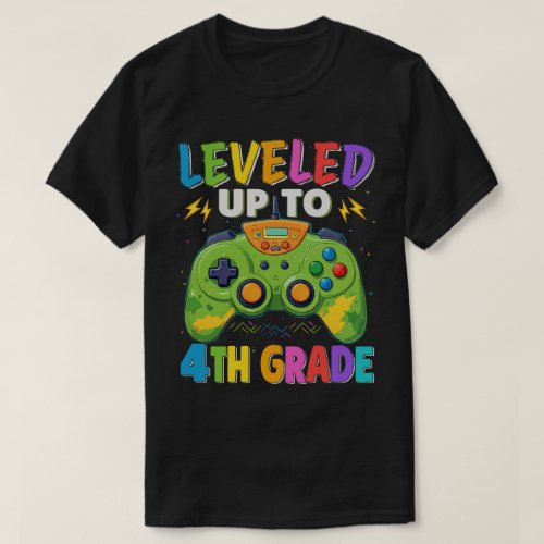 Leveled Up To 4th Grade Gamer Back To School T_Shirt