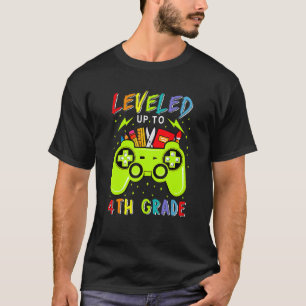 Leveled Up To 4th Grade Gamer Boys T-Shirt