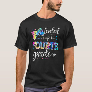 Leveled Up To 4th Grade Video Game Tie Dye Back To T-Shirt