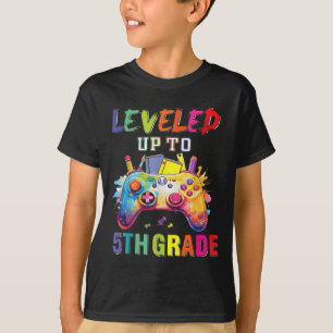 Leveled Up To 5th Grade Fifth Grade Back To School T-Shirt