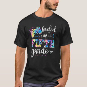 Leveled Up To 5th Grade Video Game Tie Dye Back To T-Shirt