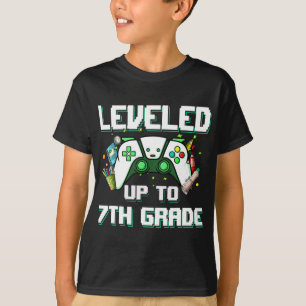 Leveled Up To 7th Grade Gamer Back To School Boys  T-Shirt