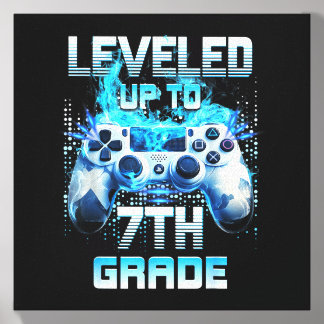 Leveled Up To 7th Grade Gamer Back To School First Canvas Photo Tile