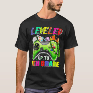 Leveled Up To 7Th Grade Gamer Back To School First T-Shirt